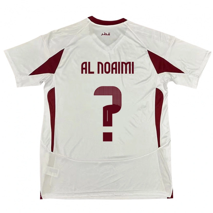 Danxen Hombre Camiseta Catar Mohammad Al Noaimi #0 Blanco 2ª Equipación 24-26 La Camisa