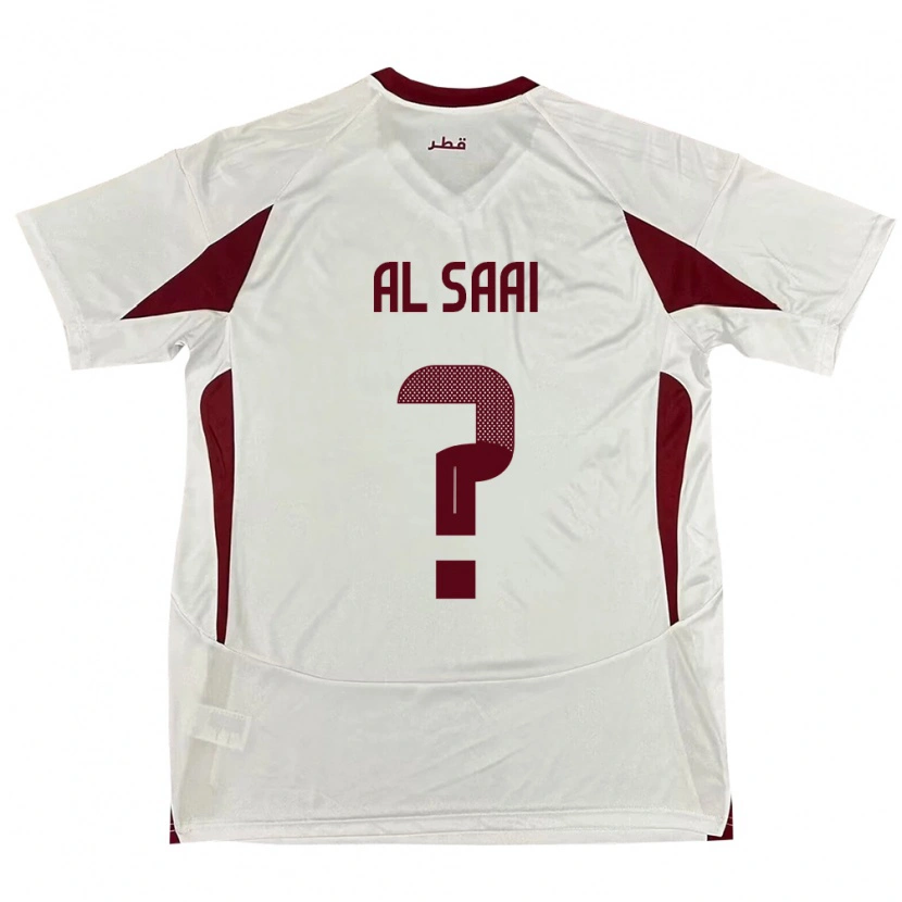 Danxen Hombre Camiseta Catar Abdallah Al Saai #0 Blanco 2ª Equipación 24-26 La Camisa