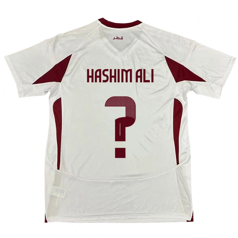 Danxen Hombre Camiseta Catar Hashim Ali #0 Blanco 2ª Equipación 24-26 La Camisa