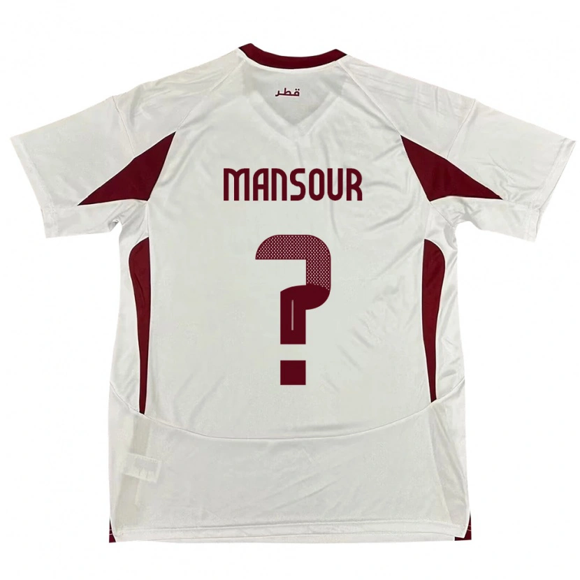 Danxen Hombre Camiseta Catar Khaled Mansour #0 Blanco 2ª Equipación 24-26 La Camisa