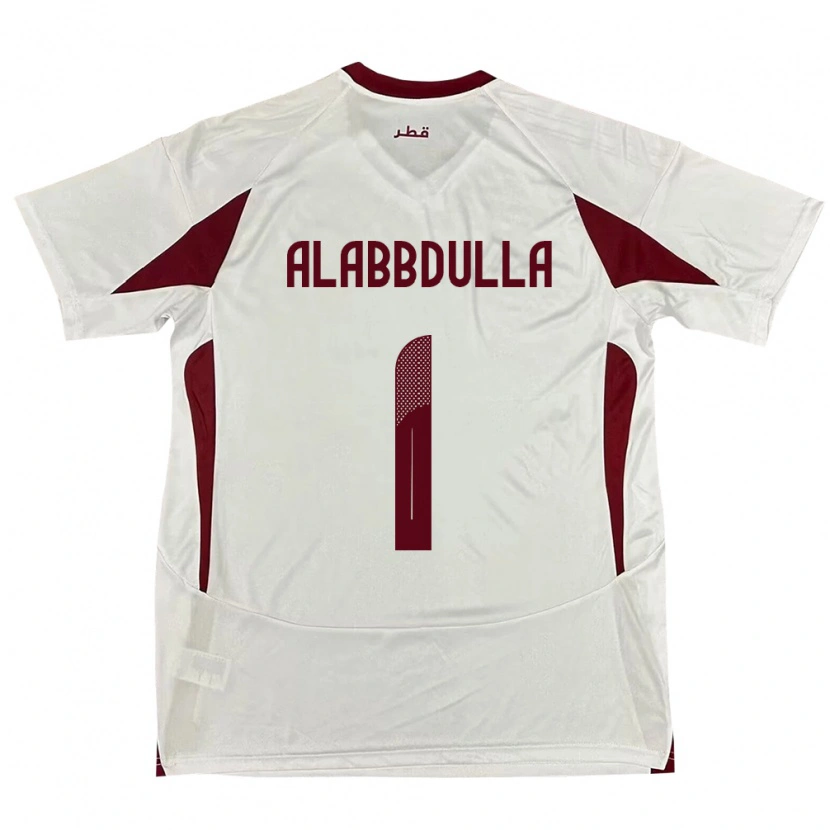 Danxen Hombre Camiseta Catar Latifa Alabbdulla #1 Blanco 2ª Equipación 24-26 La Camisa