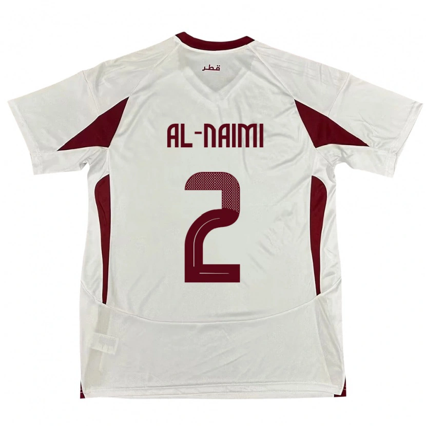Danxen Hombre Camiseta Catar Amna Al Naimi #2 Blanco 2ª Equipación 24-26 La Camisa