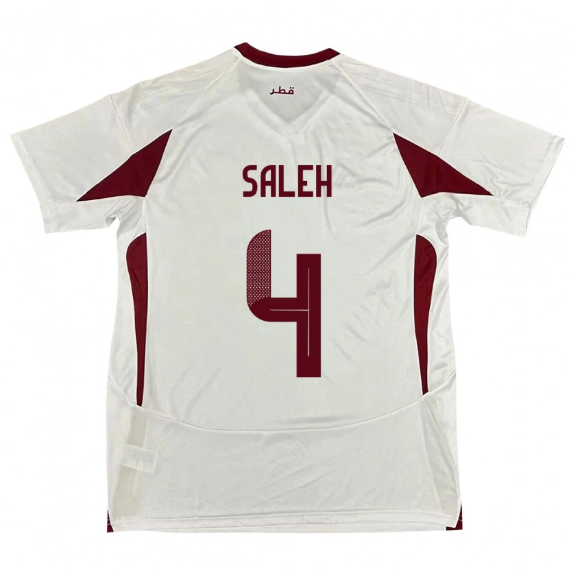 Danxen Hombre Camiseta Catar Hagar Saleh #4 Blanco 2ª Equipación 24-26 La Camisa