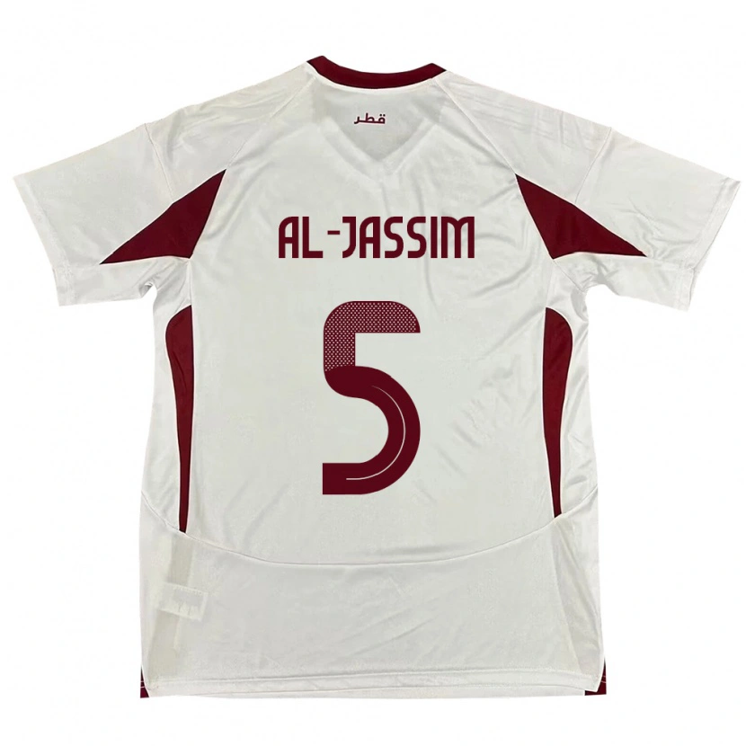 Danxen Hombre Camiseta Catar Dana Al Jassim #5 Blanco 2ª Equipación 24-26 La Camisa