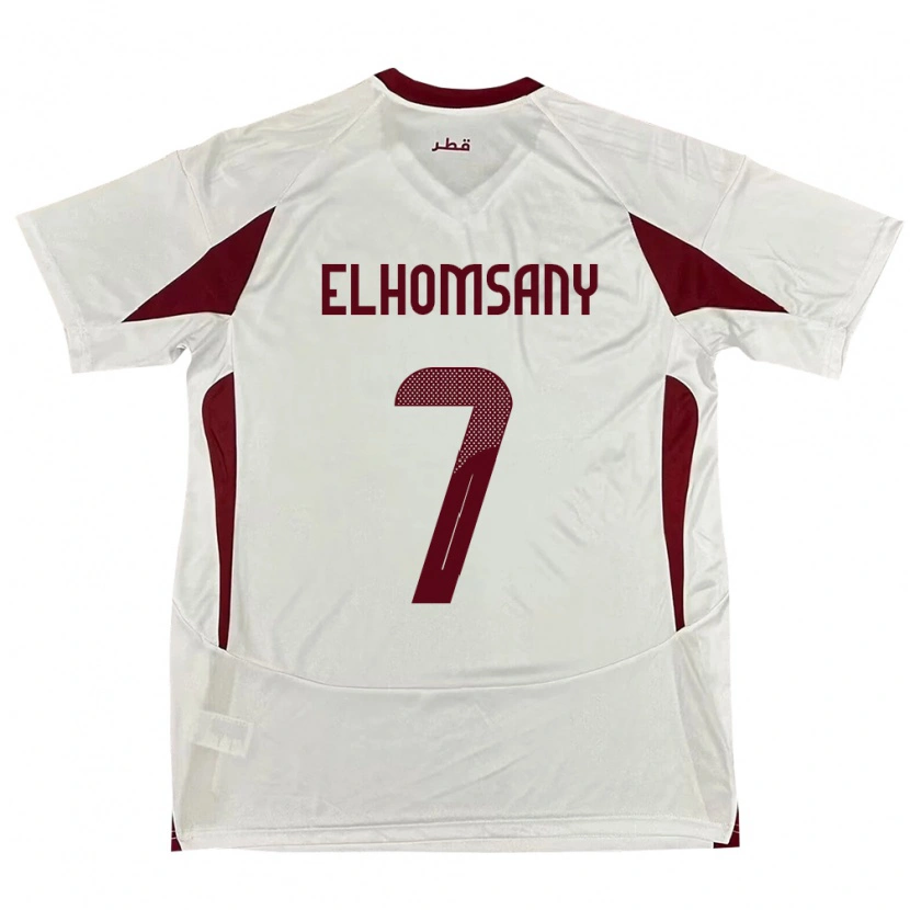 Danxen Hombre Camiseta Catar Yasmeen Elhomsany #7 Blanco 2ª Equipación 24-26 La Camisa