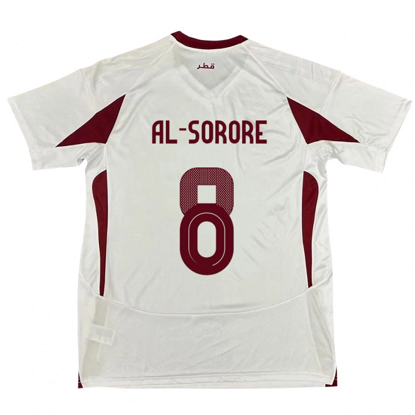 Danxen Hombre Camiseta Catar Asma Al Sorore #8 Blanco 2ª Equipación 24-26 La Camisa