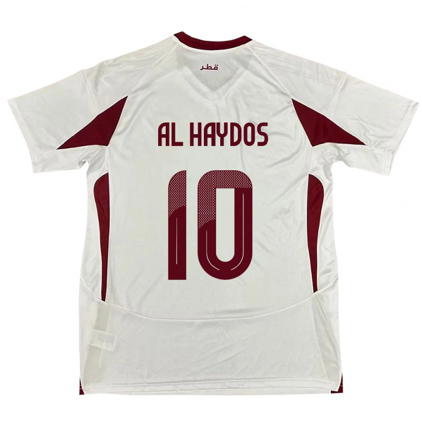 Danxen Hombre Camiseta Catar Hasan Al Haydos #10 Blanco 2ª Equipación 24-26 La Camisa