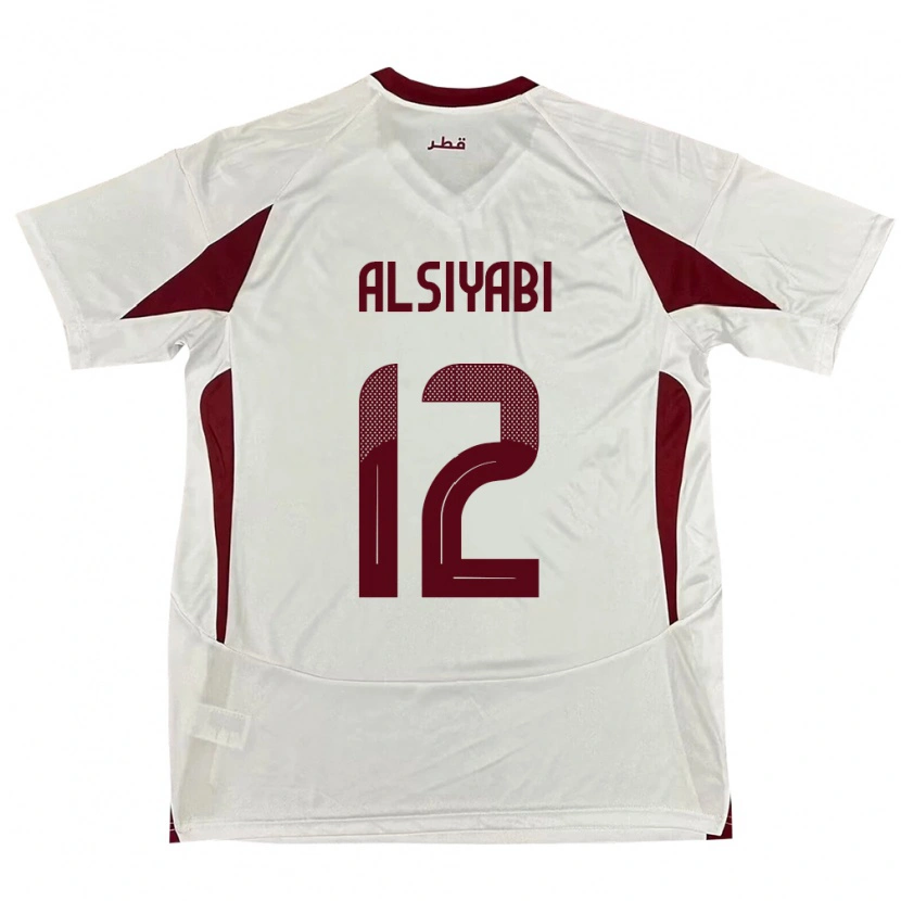 Danxen Hombre Camiseta Catar Shaima Alsiyabi #12 Blanco 2ª Equipación 24-26 La Camisa