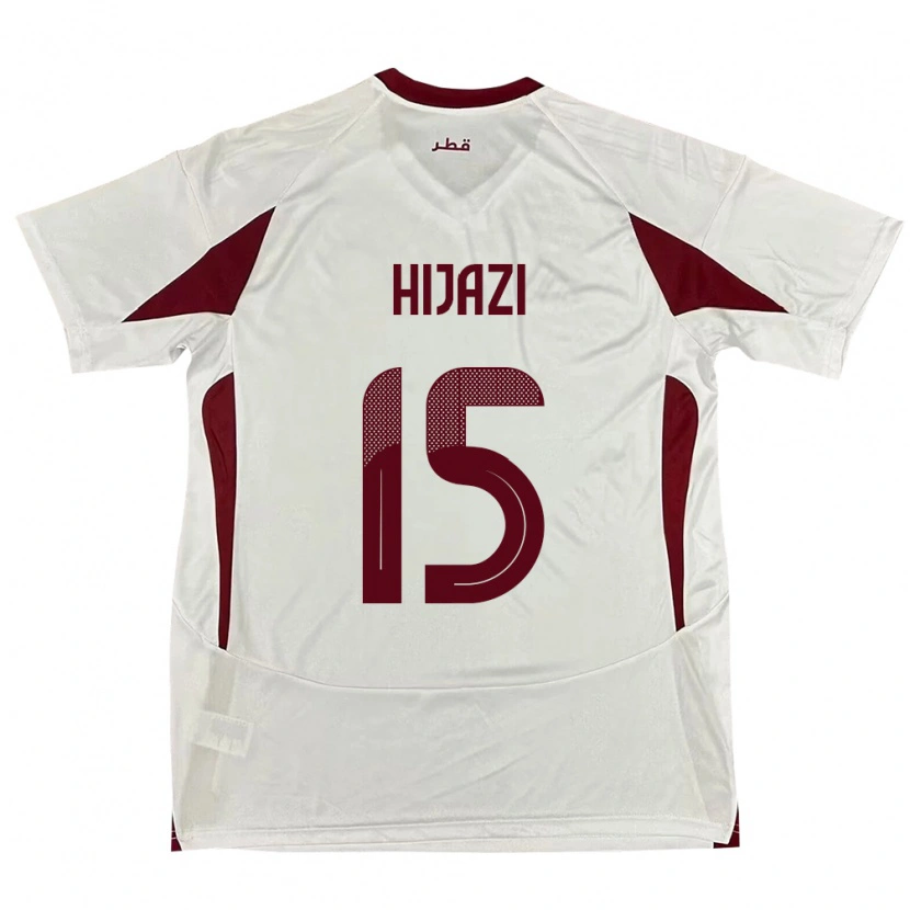 Danxen Hombre Camiseta Catar Asalet Hijazi #15 Blanco 2ª Equipación 24-26 La Camisa