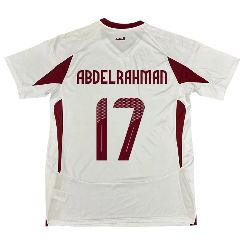 Danxen Hombre Camiseta Catar Abdelrahman Fahmi Moustafa #17 Blanco 2ª Equipación 24-26 La Camisa