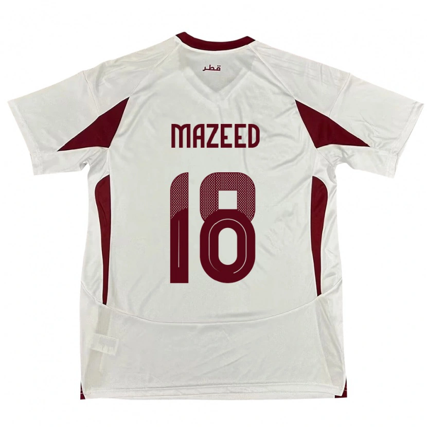 Danxen Hombre Camiseta Catar Khalid Muneer Ali #18 Blanco 2ª Equipación 24-26 La Camisa