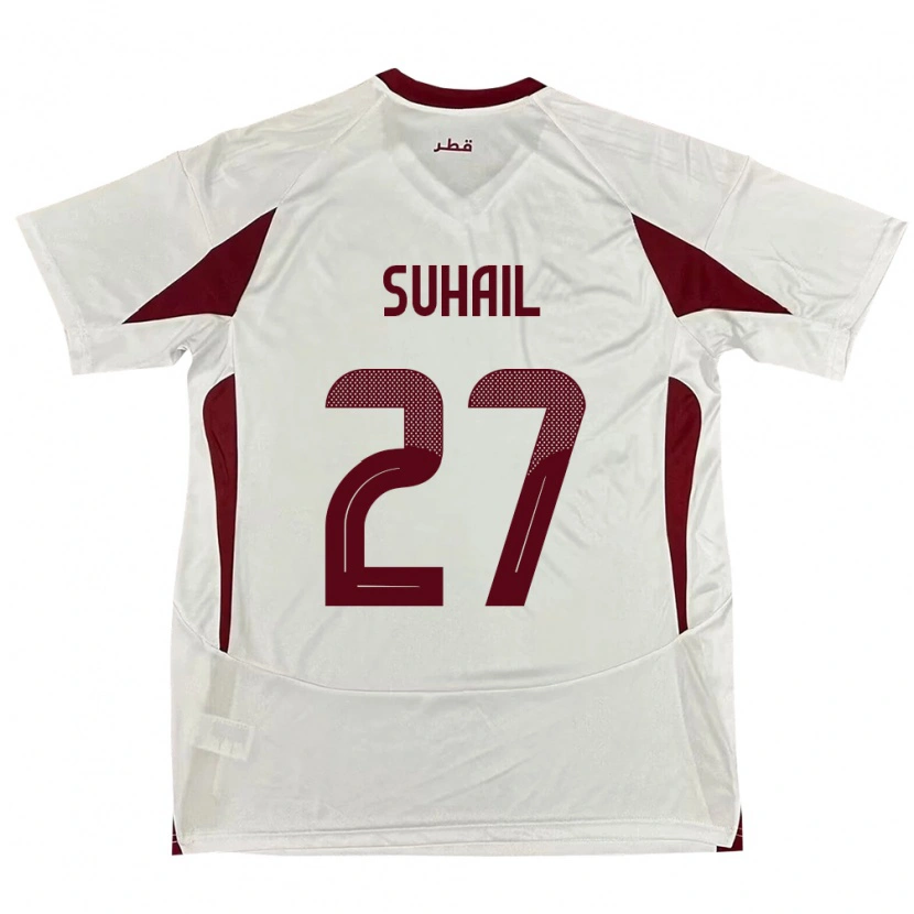 Danxen Hombre Camiseta Catar Ahmed Suhail #27 Blanco 2ª Equipación 24-26 La Camisa