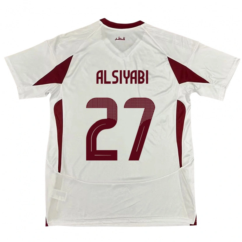 Danxen Hombre Camiseta Catar Nasra Alsiyabi #27 Blanco 2ª Equipación 24-26 La Camisa