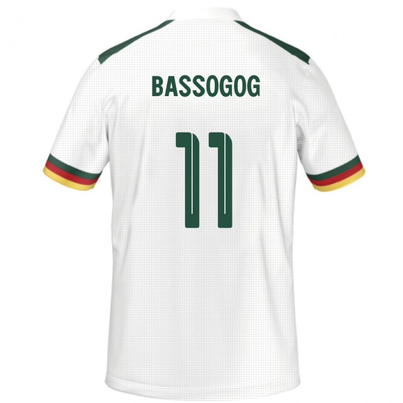 Danxen Hombre Camiseta Camerún Christian Bassogog #11 Blanco 2ª Equipación 24-26 La Camisa