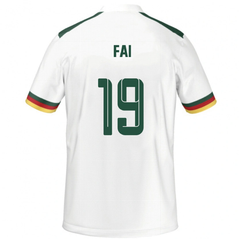 Danxen Hombre Camiseta Camerún Collins Fai #19 Blanco 2ª Equipación 24-26 La Camisa