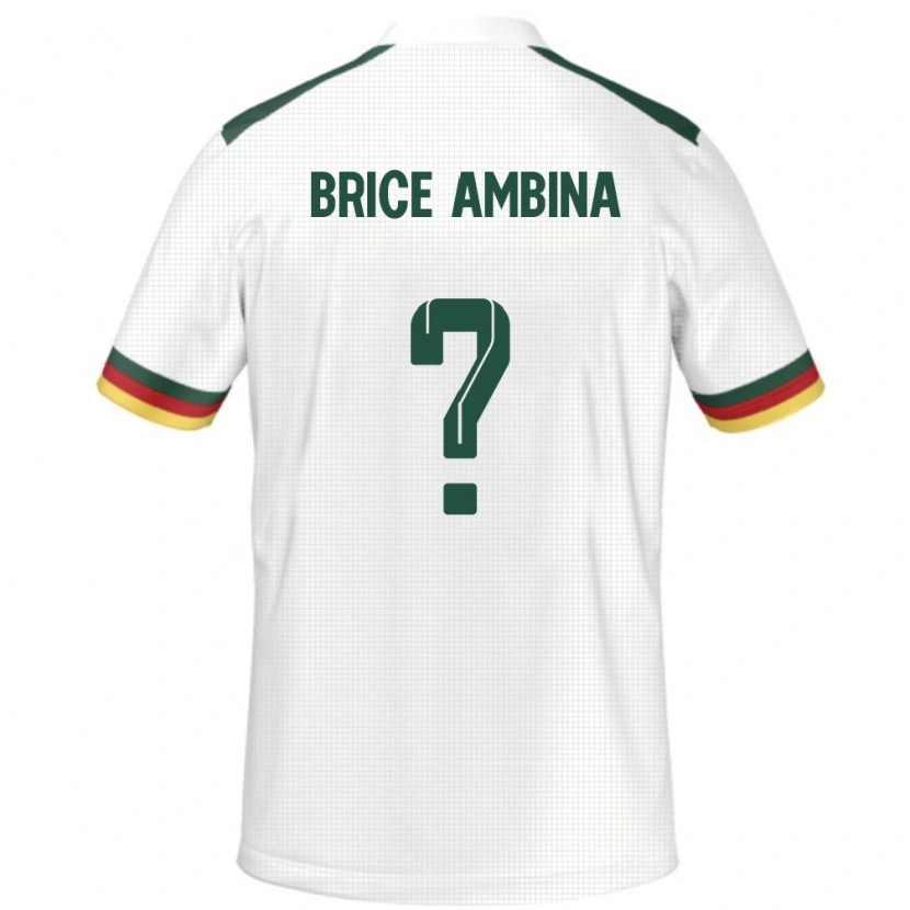 Danxen Hombre Camiseta Camerún Fidel Brice Ambina #0 Blanco 2ª Equipación 24-26 La Camisa