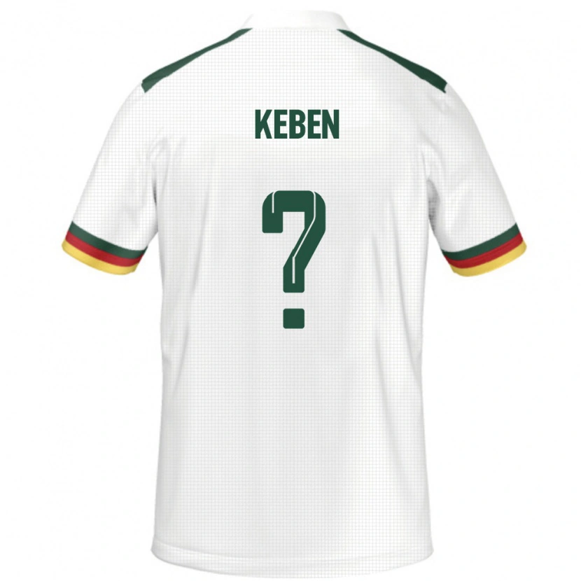 Danxen Hombre Camiseta Camerún Kévin Keben #0 Blanco 2ª Equipación 24-26 La Camisa