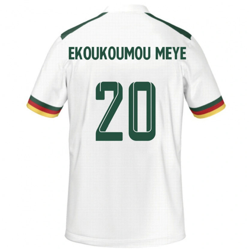 Danxen Hombre Camiseta Camerún Ivan Donald Ekoukoumou Meye #20 Blanco 2ª Equipación 24-26 La Camisa