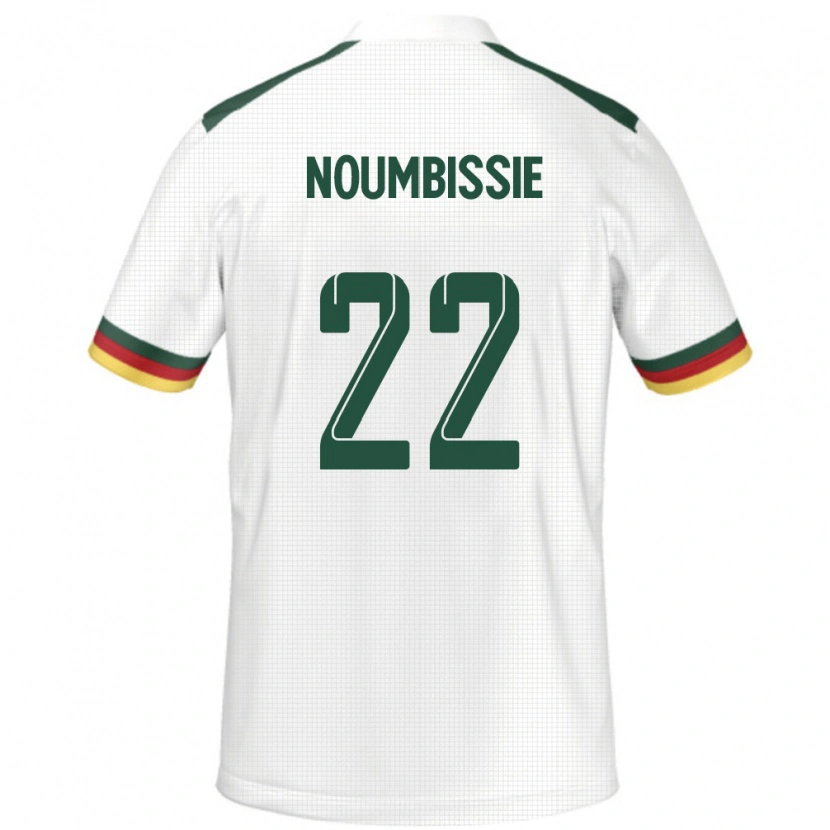 Danxen Hombre Camiseta Camerún Stéphane Noumbissie #22 Blanco 2ª Equipación 24-26 La Camisa