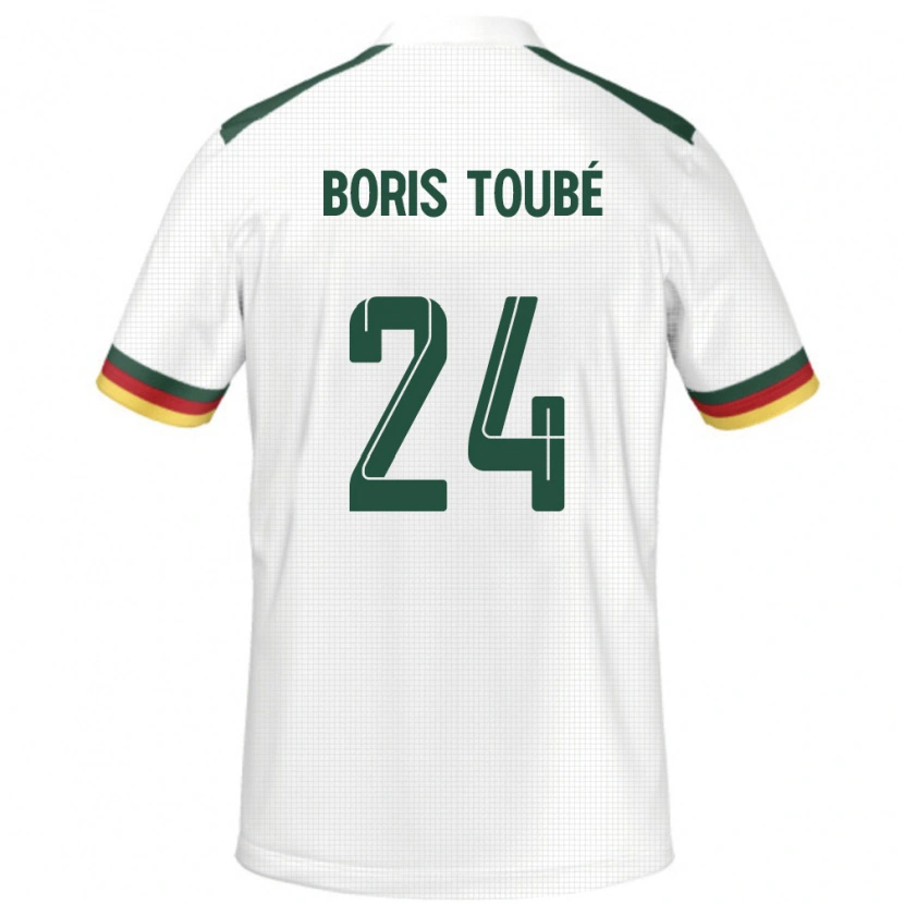 Danxen Hombre Camiseta Camerún Godefroy Christopher Boris Toubé #24 Blanco 2ª Equipación 24-26 La Camisa