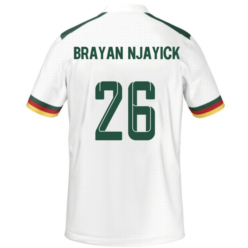 Danxen Hombre Camiseta Camerún Fils Brayan Njayick #26 Blanco 2ª Equipación 24-26 La Camisa