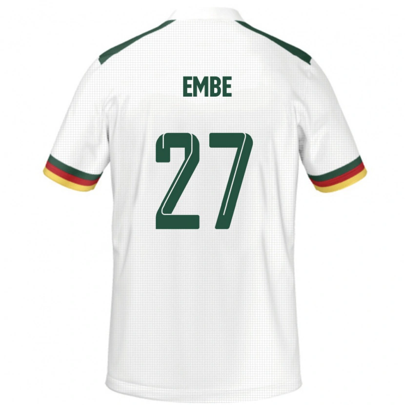 Danxen Hombre Camiseta Camerún Eric Embe #27 Blanco 2ª Equipación 24-26 La Camisa