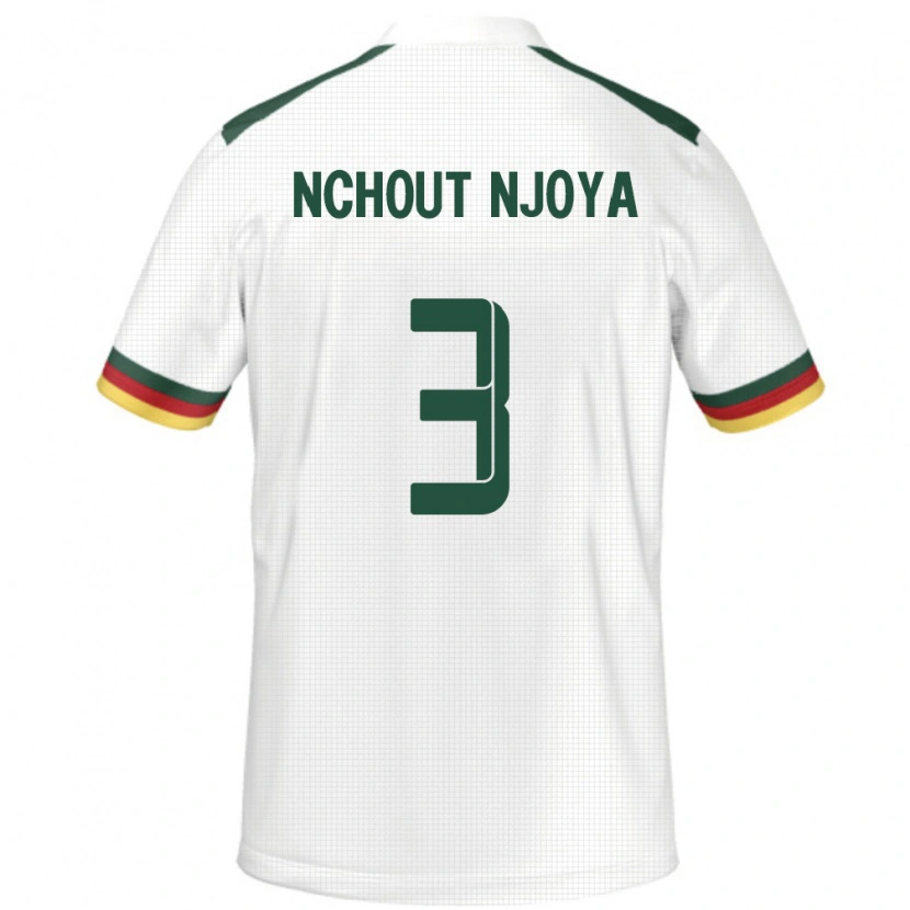 Danxen Hombre Camiseta Camerún Ajara Nchout Njoya #3 Blanco 2ª Equipación 24-26 La Camisa