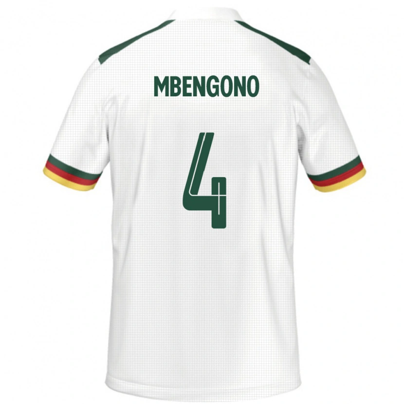 Danxen Hombre Camiseta Camerún Catherine Mbengono #4 Blanco 2ª Equipación 24-26 La Camisa
