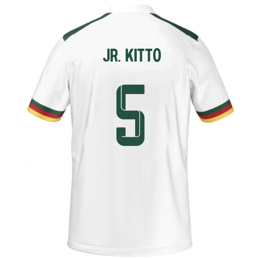 Danxen Hombre Camiseta Camerún Samuel Junior Kotto #5 Blanco 2ª Equipación 24-26 La Camisa