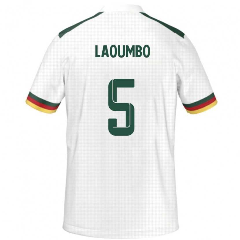 Danxen Hombre Camiseta Camerún Bere Laoumbo #5 Blanco 2ª Equipación 24-26 La Camisa
