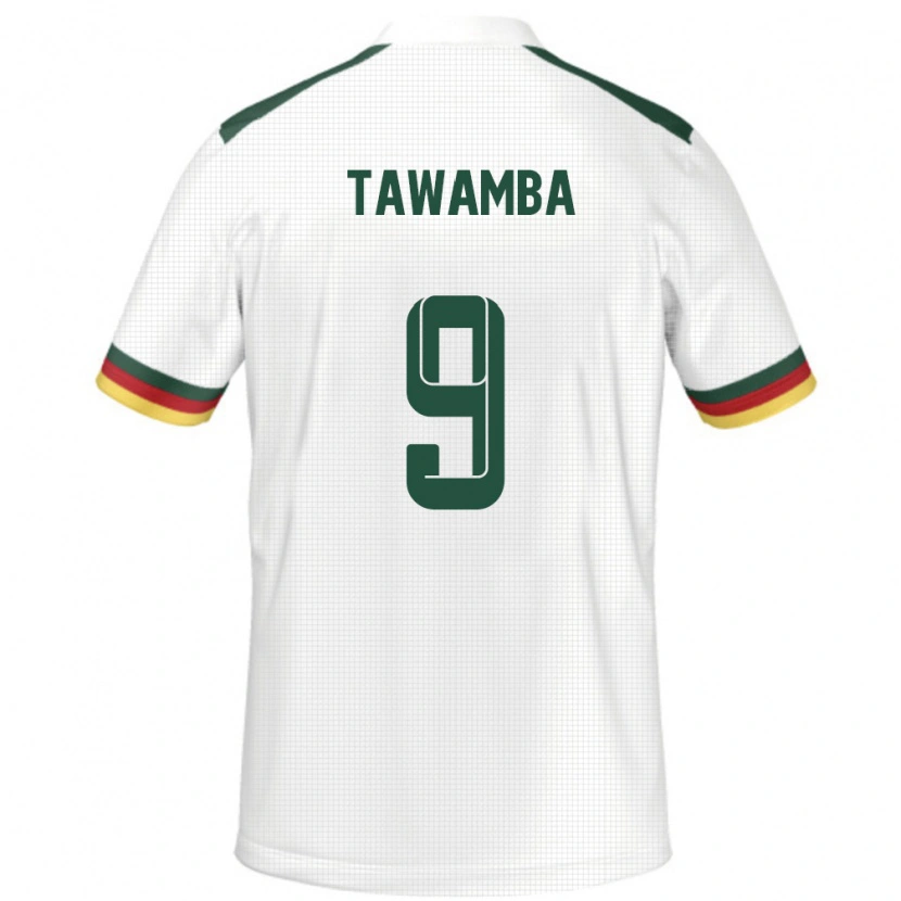 Danxen Hombre Camiseta Camerún Leandre Tawamba #9 Blanco 2ª Equipación 24-26 La Camisa