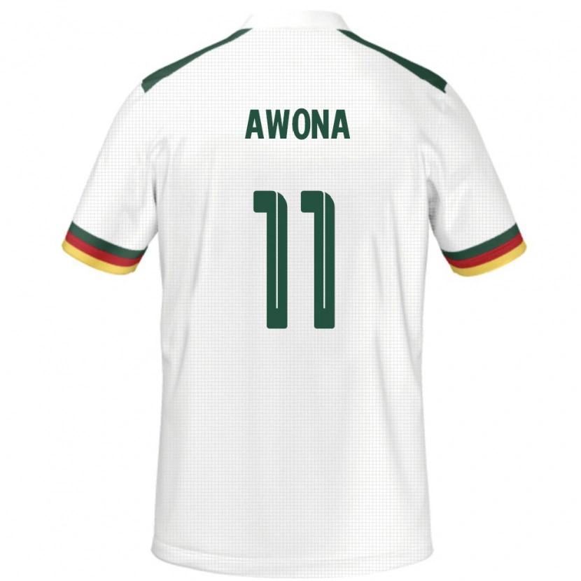 Danxen Hombre Camiseta Camerún Aurelle Awona #11 Blanco 2ª Equipación 24-26 La Camisa