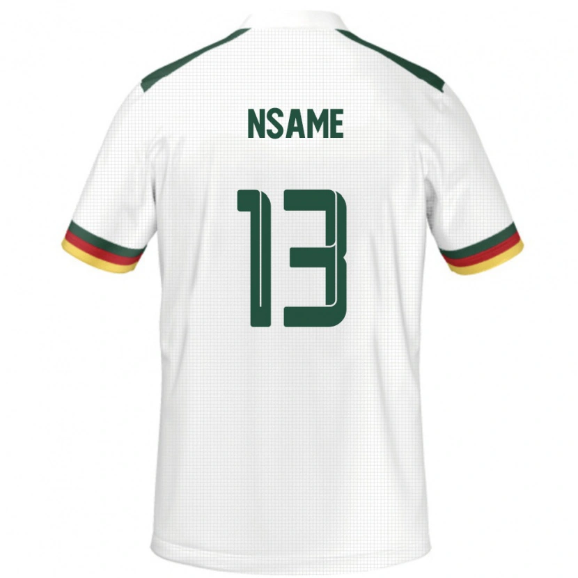 Danxen Hombre Camiseta Camerún Jean-Pierre Nsame #13 Blanco 2ª Equipación 24-26 La Camisa