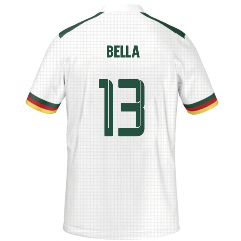 Danxen Hombre Camiseta Camerún Rose Bella #13 Blanco 2ª Equipación 24-26 La Camisa