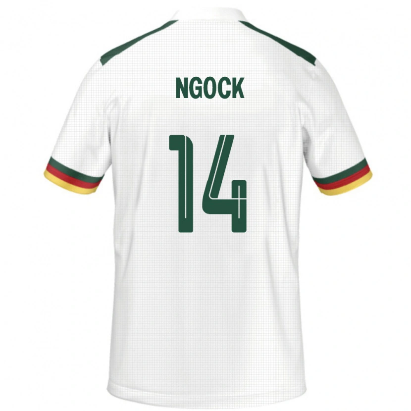 Danxen Hombre Camiseta Camerún Monique Ngock #14 Blanco 2ª Equipación 24-26 La Camisa