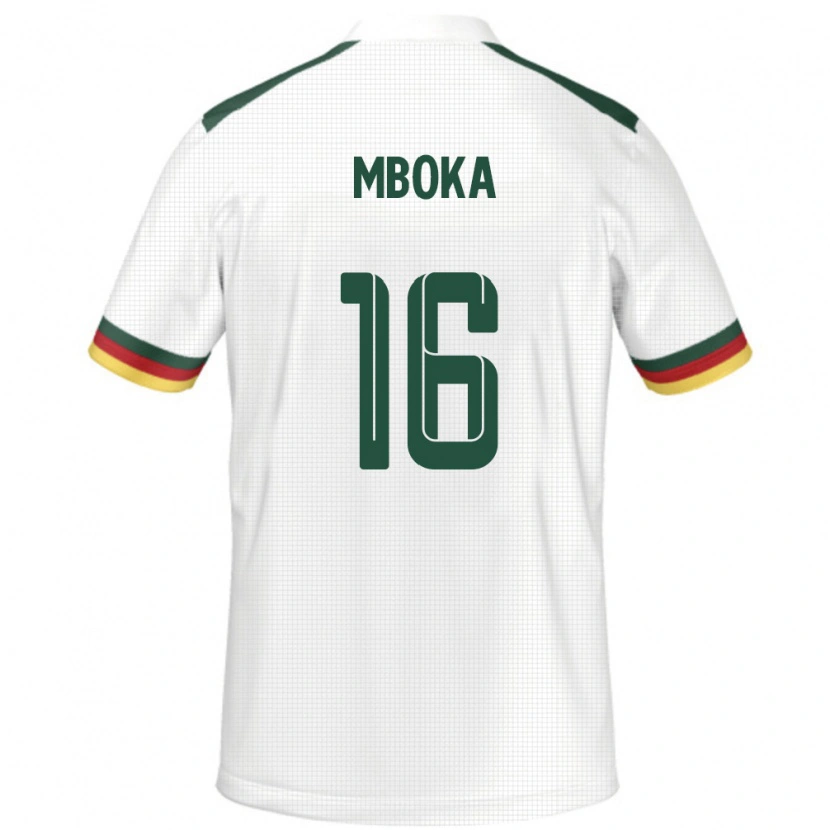 Danxen Hombre Camiseta Camerún Devis Epassy Mboka #16 Blanco 2ª Equipación 24-26 La Camisa