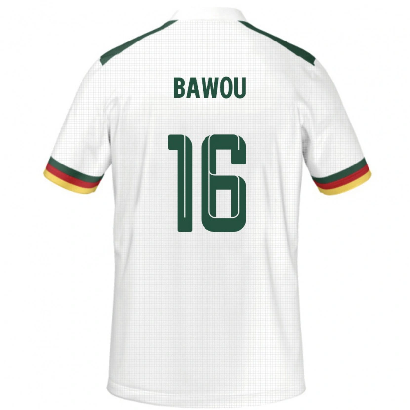 Danxen Hombre Camiseta Camerún Ange Bawou #16 Blanco 2ª Equipación 24-26 La Camisa