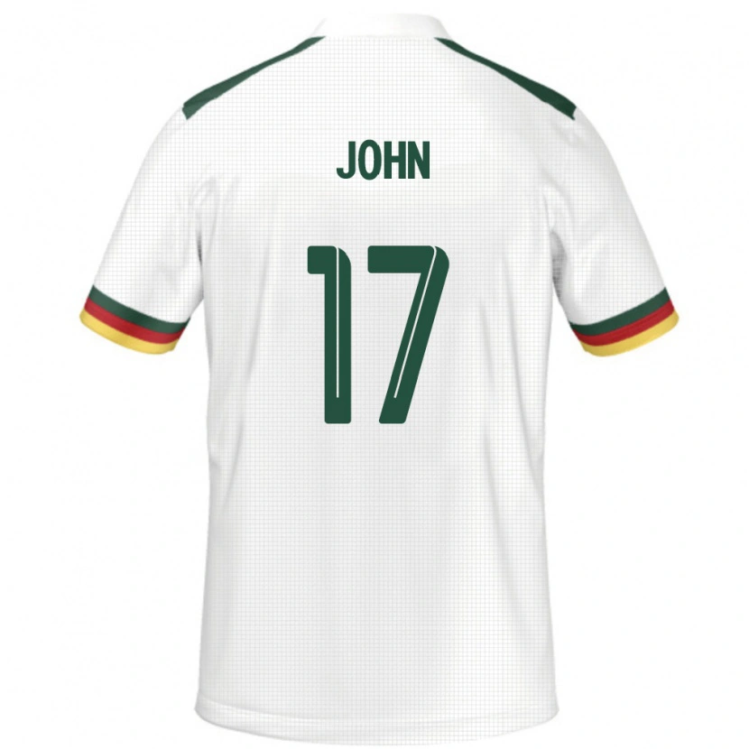 Danxen Hombre Camiseta Camerún Nchindo John #17 Blanco 2ª Equipación 24-26 La Camisa