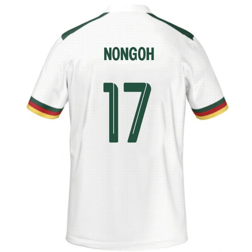 Danxen Hombre Camiseta Camerún Samuel Nongoh #17 Blanco 2ª Equipación 24-26 La Camisa