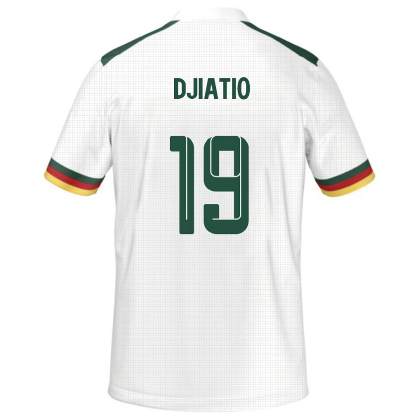 Danxen Hombre Camiseta Camerún Doly Djiatio #19 Blanco 2ª Equipación 24-26 La Camisa