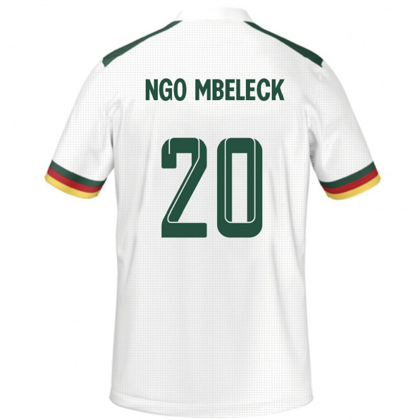 Danxen Hombre Camiseta Camerún Genevieve Ngo Mbeleck #20 Blanco 2ª Equipación 24-26 La Camisa