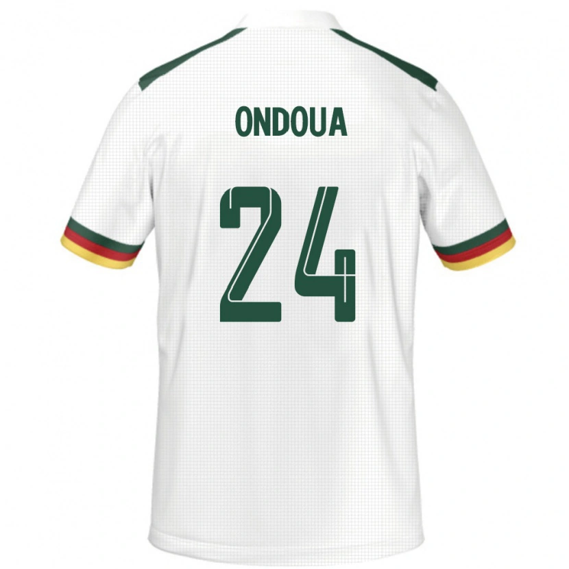 Danxen Hombre Camiseta Camerún Gael Ondoua #24 Blanco 2ª Equipación 24-26 La Camisa