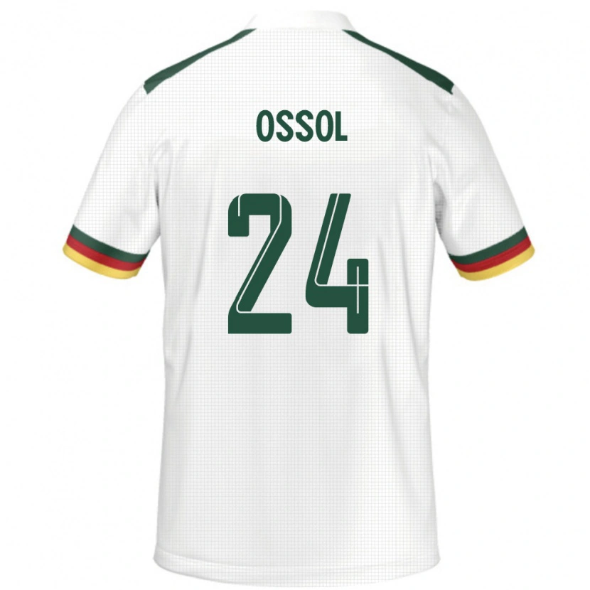 Danxen Hombre Camiseta Camerún Kevine Ossol #24 Blanco 2ª Equipación 24-26 La Camisa
