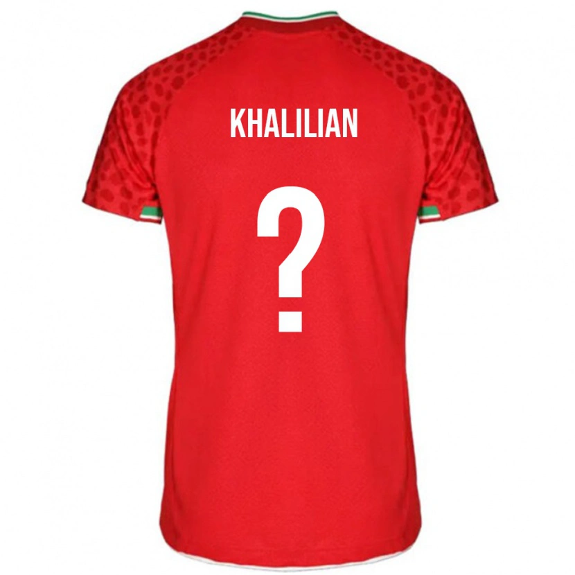 Danxen Hombre Camiseta Irán Abolfazl Khalilian #0 Rojo 2ª Equipación 24-26 La Camisa