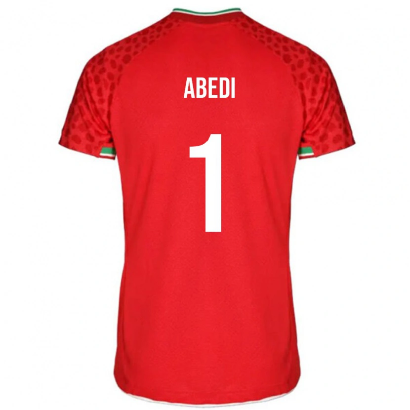 Danxen Hombre Camiseta Irán Amirmohammad Abedi #1 Rojo 2ª Equipación 24-26 La Camisa