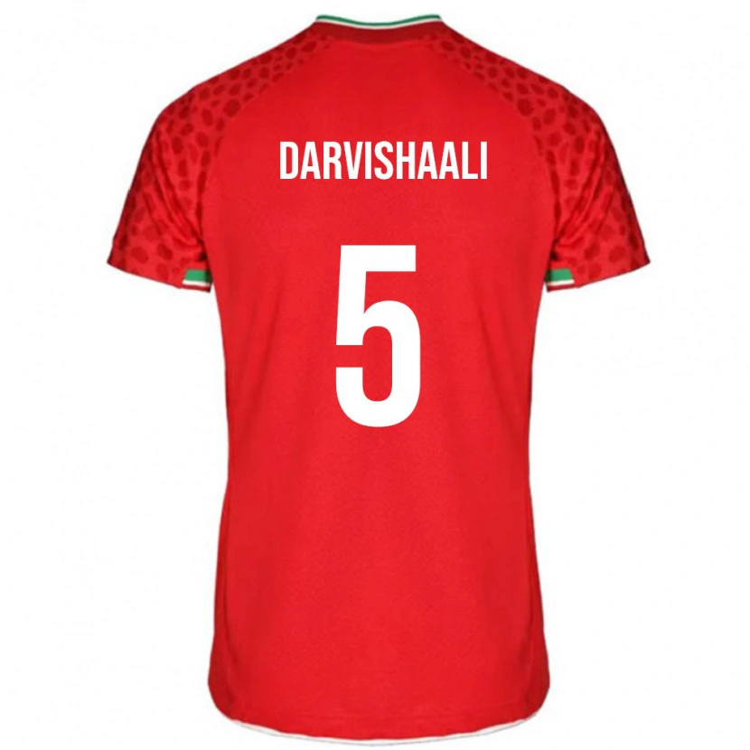 Danxen Hombre Camiseta Irán Erfan Darvishaali #5 Rojo 2ª Equipación 24-26 La Camisa