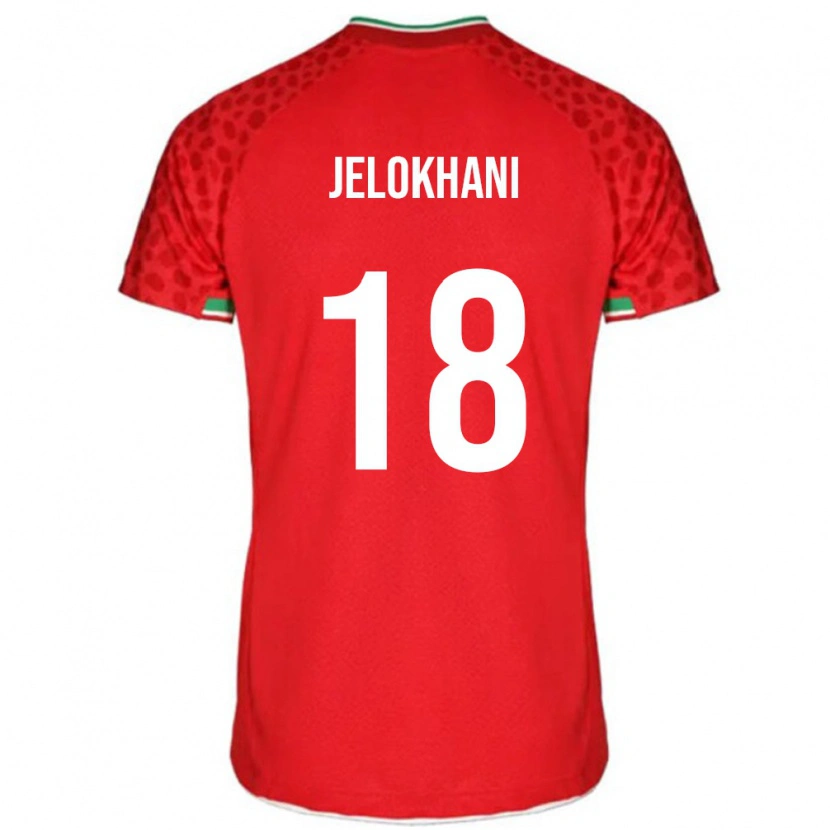 Danxen Hombre Camiseta Irán Ali Jelokhani #18 Rojo 2ª Equipación 24-26 La Camisa