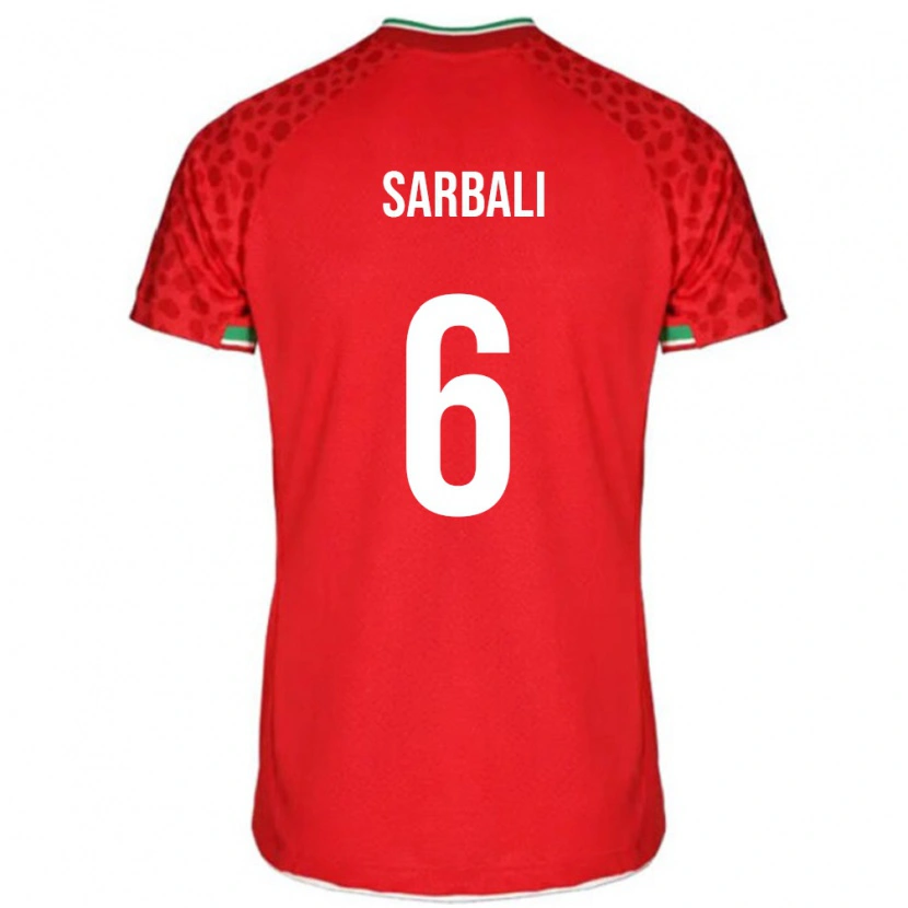 Danxen Hombre Camiseta Irán Zahra Sarbali #6 Rojo 2ª Equipación 24-26 La Camisa