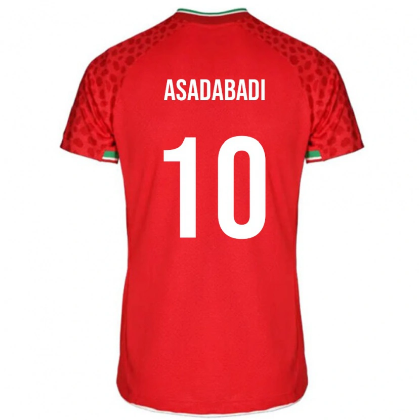 Danxen Hombre Camiseta Irán Alireza Asadabadi #10 Rojo 2ª Equipación 24-26 La Camisa