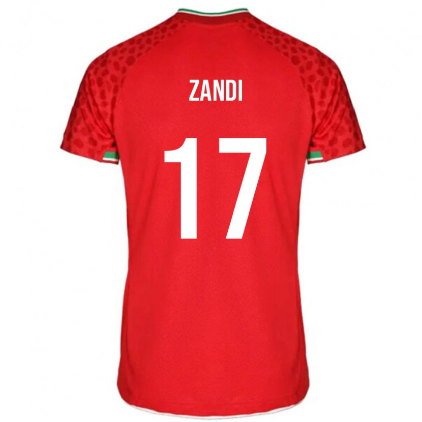Danxen Hombre Camiseta Irán Negin Zandi #17 Rojo 2ª Equipación 24-26 La Camisa